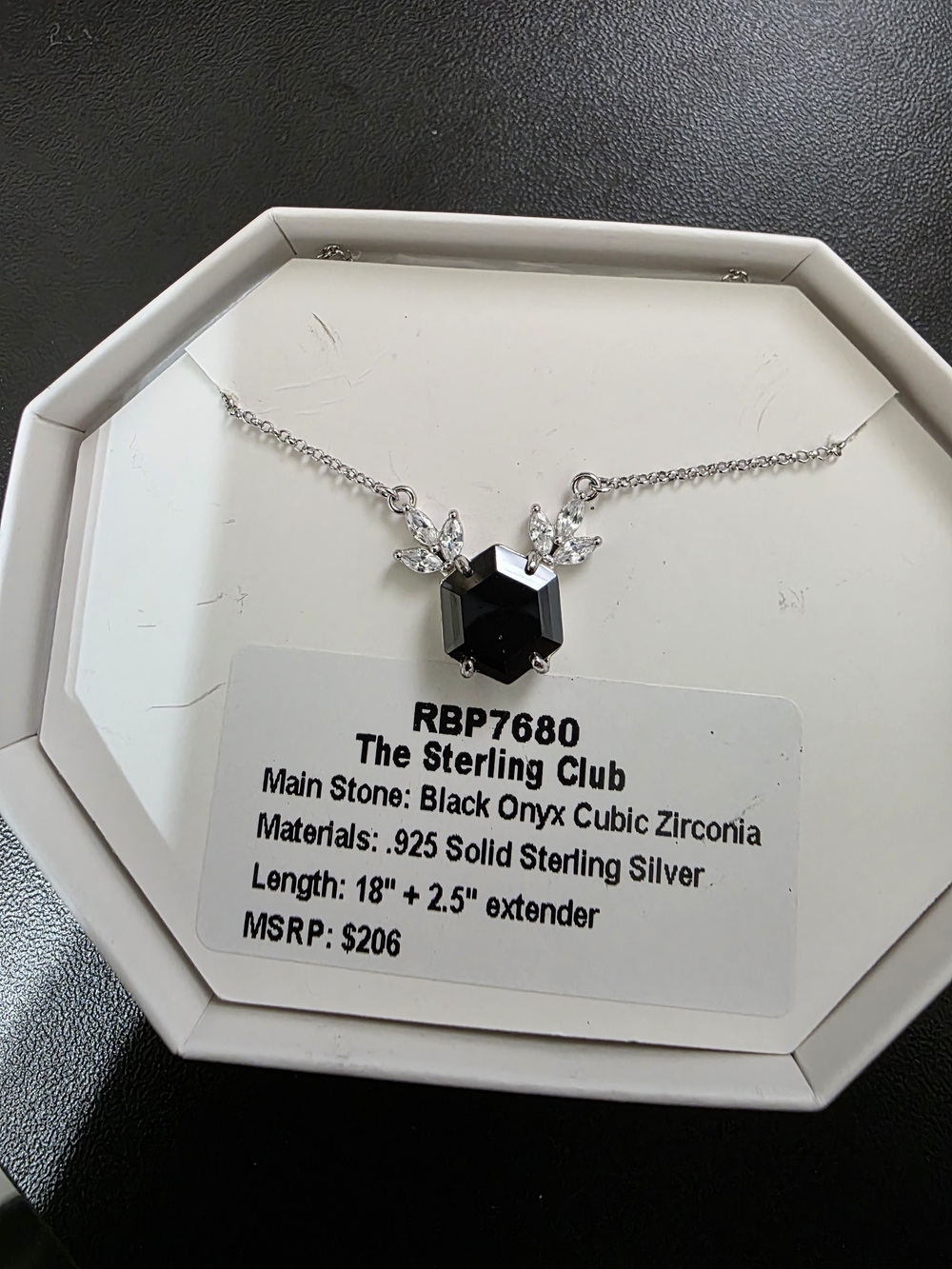 The Sterling Club Black Onyx Pendant Necklace in Silver